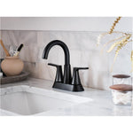 Mikah Two Handle Centerset Lavatory Faucet - Matte Black