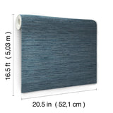 Faux Grasscloth Peel & Stick Wallpaper - Blue, 20.5" x 16.5'