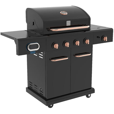 SMART Black Propane BBQ with Searing Side Burner - 4 Burner