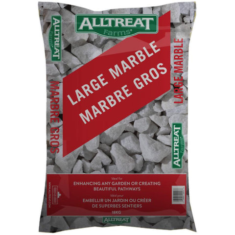 18kg Large 3/4 inch(s) to 1-1/2 inch(s) White Marble Garden Stones