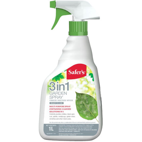 Safer's 3-in-1 Garden Spray 1L Ready-to-Use Spray 49-5470CAN6