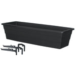 18 inch(s) x 6 inch(s) Black Balcony Planter