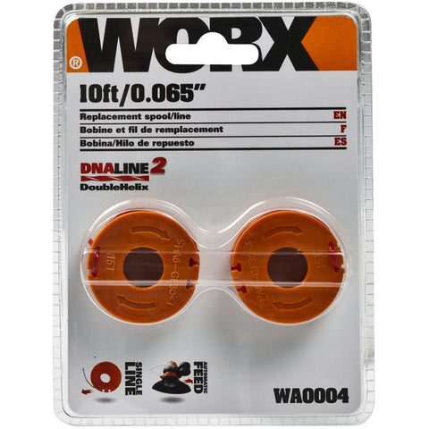 WORX WA0004 0.065-Inch Replacement Line Spool for WG150 and WG151 Series, 10-Feet, 2-Pack