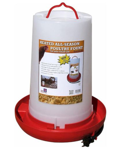 Farm Innovators Model HPF-100 All-Seasons Heated Plastic Poultry Fountain, 3 Gallon, 100-Watt