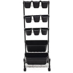 Mobile Vertical Garden Kit - with 11 Planters, Black