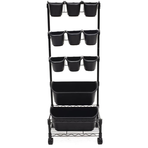 Mobile Vertical Garden Kit - with 11 Planters, Black