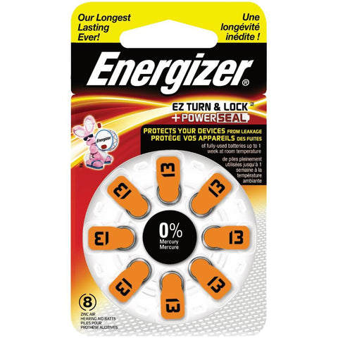 Energizer AZ13EZ-8 Size 13 EZ Change Hearing Aid Battery Retail Pack
