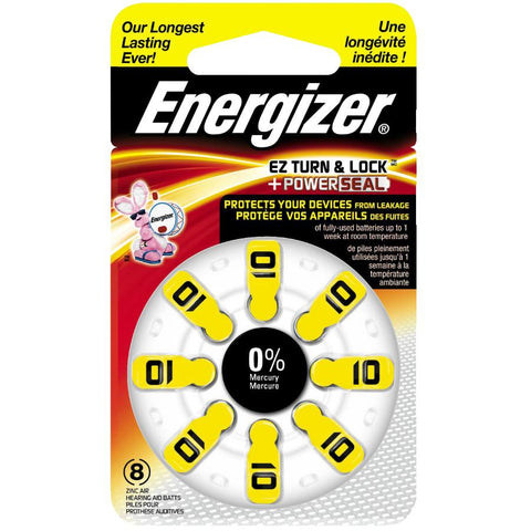Eveready Battery AZ10DP-8 Hearing Aid Batteries 1.4-Volt Zinc Air, 8-Pack, AZ10DP-8 - Quantity 1