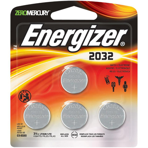 Energizer Cr2032 3 Volt Lithium Coin Battery, 4 Count