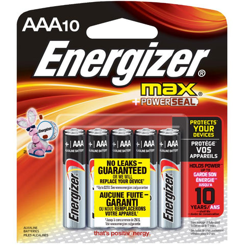 Energizer Max 10xAAA Alkaline Battery (E92BP10)