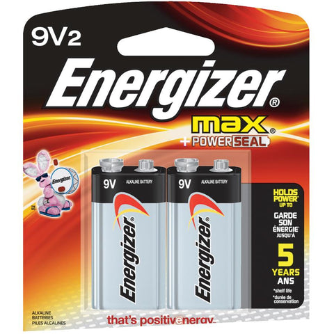 Energizer 2513x2 Max Alkaline 9 V Battery 522BP (Pack of 2)