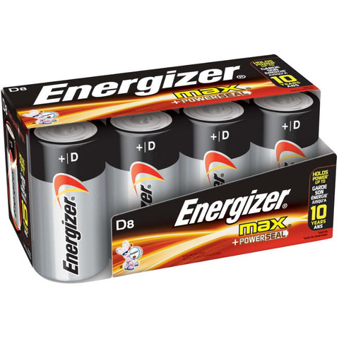 Energizer E95FP-8 Energizer Max D Battery, 8 Count, 1.21 kg