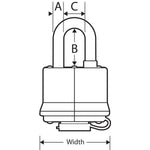 Master Lock 312TRI Laminated Padlocks with Blue Thermoplastic Shell, 1-9/16-Inch, 3-Pack