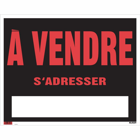 19" x 24" A Vendre Sign