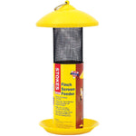 Stokes Select Finch Screen Bird Feeder with Metal Roof, Yellow, 1.1 lb Seed Capacity