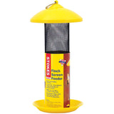 Stokes Select Finch Screen Bird Feeder with Metal Roof, Yellow, 1.1 lb Seed Capacity