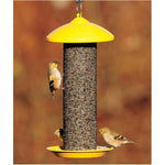 Stokes Select Finch Screen Bird Feeder with Metal Roof, Yellow, 1.1 lb Seed Capacity