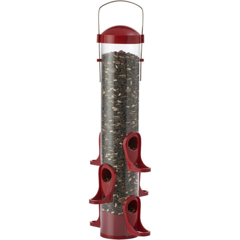 Stokes Select Seed Tube Feeder with 6 Feeding Ports, Dark Red, 1.6 lb Capacity