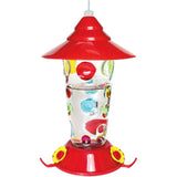 Handpainted Dots Glass Hummingbird Feeder