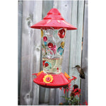 Handpainted Dots Glass Hummingbird Feeder