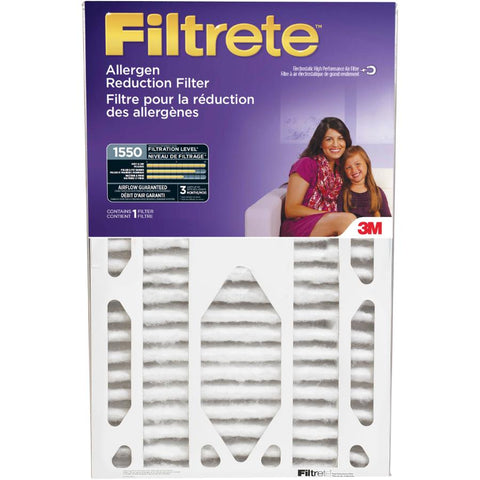 Filtrete 16x25x5 (4.31 Actual Depth) MPR 1550 Pleated AC Furnace Air Filter, Healthy Living Allergen Reduction, 1-Pack