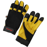 Men's Large Full Grain Leather Palm/Spandex Back Work Gloves