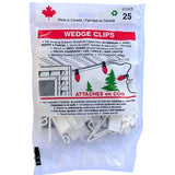 Light Wedge Clips - White, 25 Pack