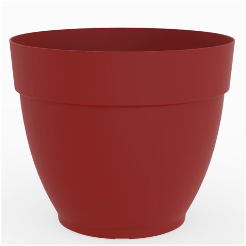 12" Capri Campana Round Planter - Dark Red