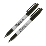 Fine Tip Permanent Markers - Black, 2 Pack