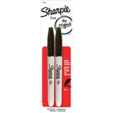 Fine Tip Permanent Markers - Black, 2 Pack