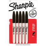 Sharpie FINE POINT Marker Permanent, Permanent Marker Fine, 5-Carded, Black Ink (30665PP)