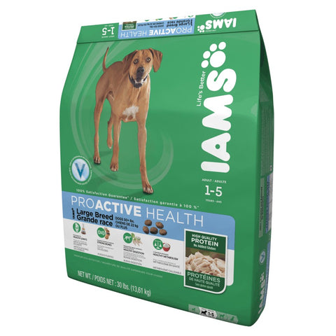 IAMS Adult Large Breed Dry Dog Food - Chicken and Whole Grains Recipe, 13.61 (30LB) Bag