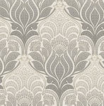 NuWallpaper NU2396 Grey Charisma Peel & Stick Wallpaper , Gray