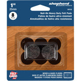 1" Nail-On Felt Pads - Brown, 8 Pack