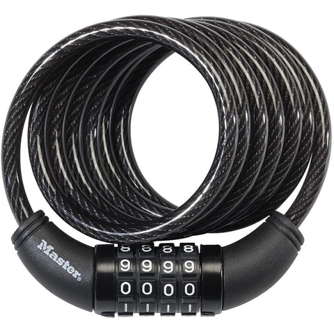 Master Lock Cable Lock, Set Your Own Combination Bike Lock, 6 ft. Long, 8114D