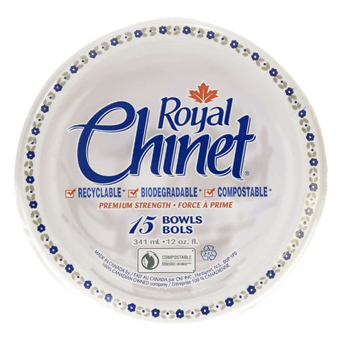 Disposable Paper Dinner Bowls - 15 Pack