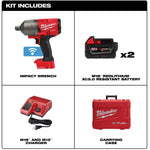 M18 Fuel One Key 18V 3/4" Lithium-ion Cordless High Torque Impact Wrench Kit - with Friction Ring, 2 Batteries, Charger & Tool Case