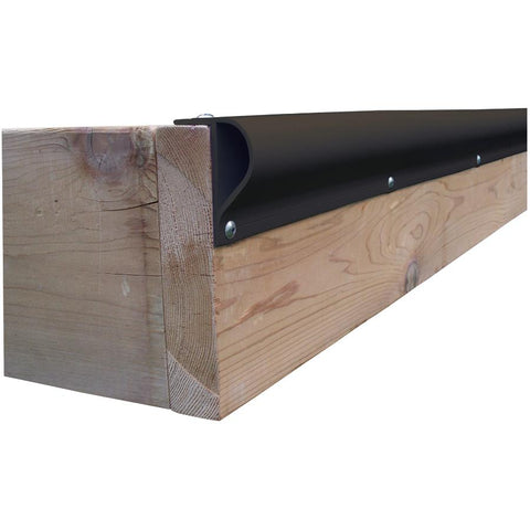 Dock Edge + Slant P PVC Profile Dock Guard, Black, 16'