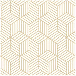 Stripped Hexagon Peel & Stick Wallpaper - Gold, 20.5" x 16.5'