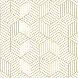 Stripped Hexagon Peel & Stick Wallpaper - Gold, 20.5" x 16.5'