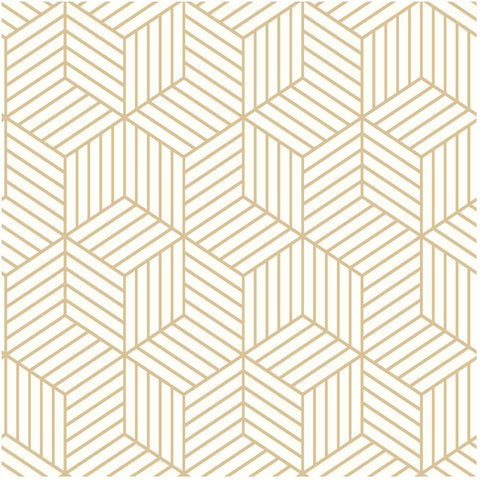 Stripped Hexagon Peel & Stick Wallpaper - Gold, 20.5" x 16.5'