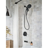 Mikah Single Handle Tub & Shower Faucet with Magnetix Combination Rainshower + Hand Shower - Matte Black