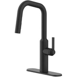 Siete Single Handle Pull-Down Kitchen Faucet - Matte Black