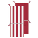 High Back Chair Cushion - Red + Stripe