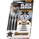 Harrows - Jeu de 3 Fléchettes - Embout Acier - Black Arrow - 20 GK