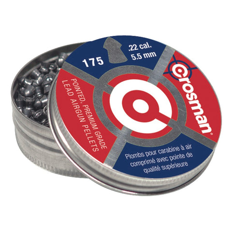 Crosman P022 Pointed 0.22 Caliber Airgun Pellets (175-Count)