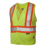 Work King Men's Hivis Tearaway Mesh Vest Os Outerwear, Fluorescent Green, 2XL