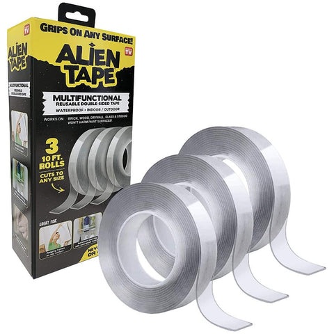 10' Multifunctional Reusable Double-Sided Tape - 3 Pack