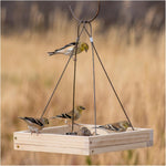 Hanging Wooden Tray Bird Feeder - 1.6 lb Capacity