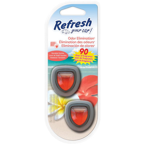 Odour Eliminator Car Vent Clip Air Fresheners - Hawaiian Sunrise, 2 Pack